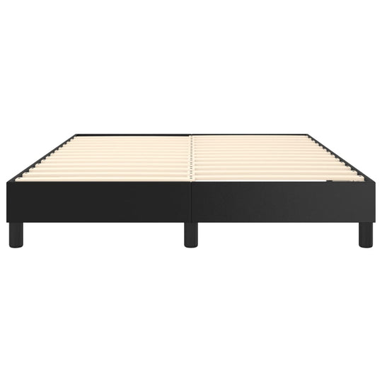 Bed Frame without Mattress Black Double Faux Leather