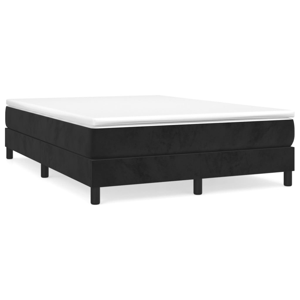 Bed Frame without Mattress Black Queen Velvet