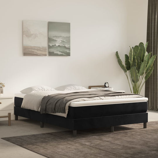 Bed Frame without Mattress Black Queen Velvet