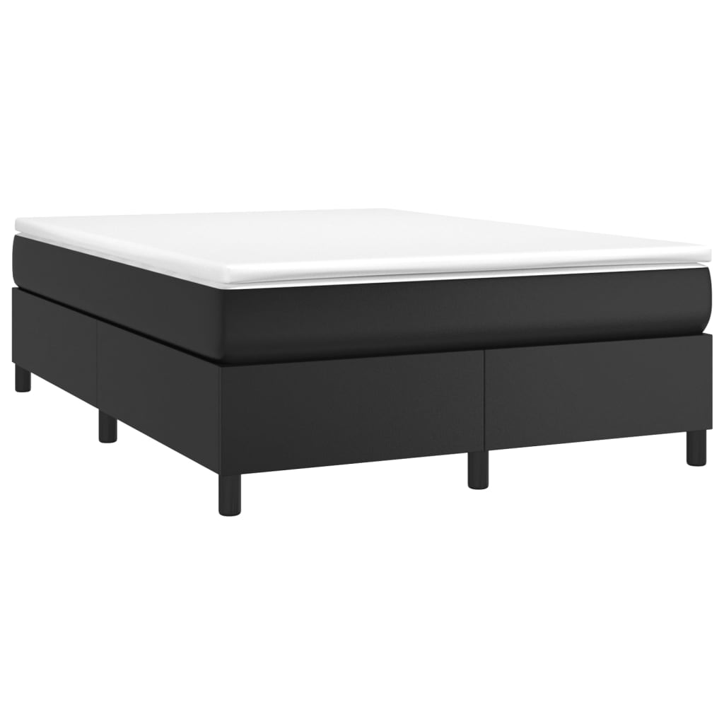 Bed Frame without Mattress Black Double Faux Leather