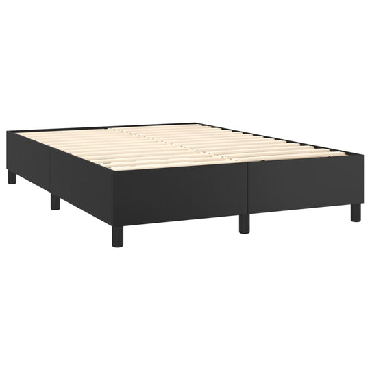 Bed Frame without Mattress Black Double Faux Leather