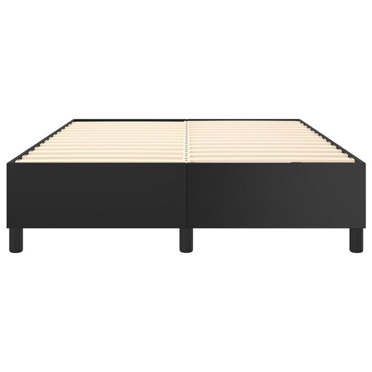 Bed Frame without Mattress Black Double Faux Leather