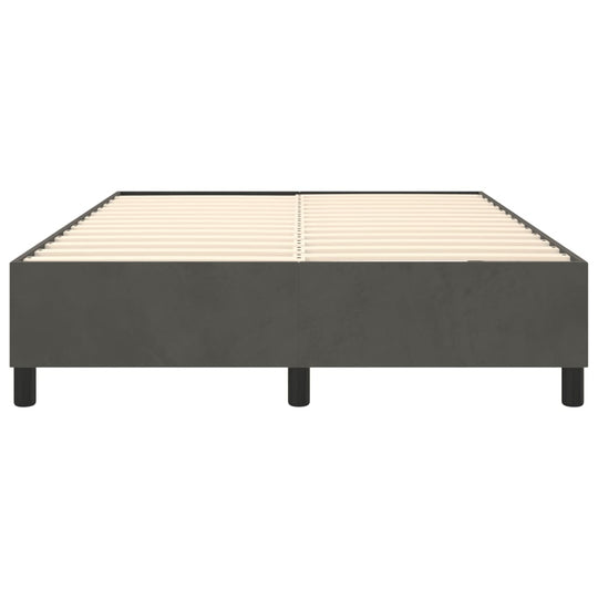 Bed Frame without Mattress Dark Grey Queen Velvet