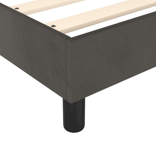 Bed Frame without Mattress Dark Grey Queen Velvet