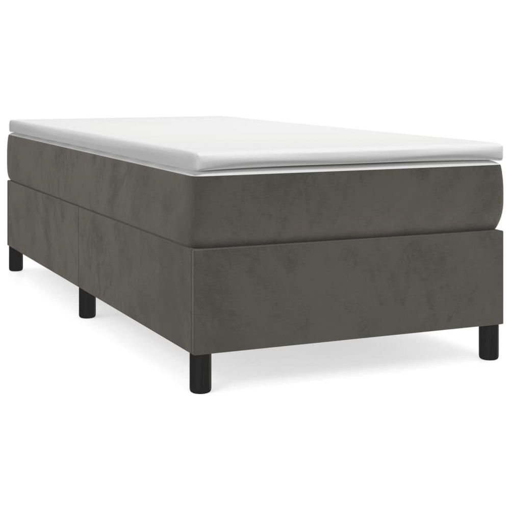 Bed Frame without Mattress Dark Grey King Single Velvet