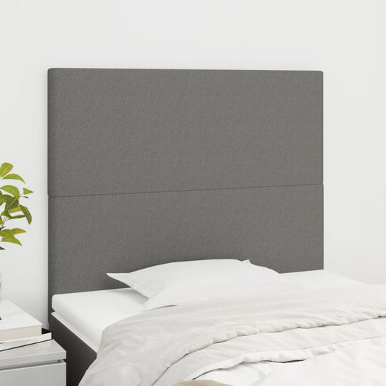 Headboards 2 pcs Dark Grey 100 cm Fabric