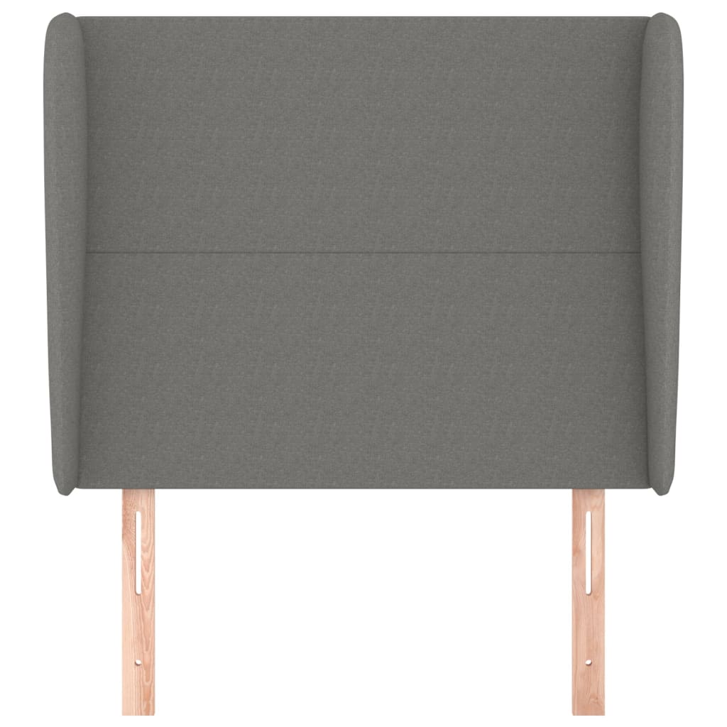 Headboard with Ears Dark Grey 103 cm Fabric