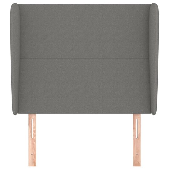 Headboard with Ears Dark Grey 103 cm Fabric