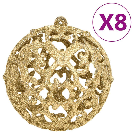 Gold decorative Christmas bauble from 111 Piece Set, shatterproof and elegant, perfect for affordable quality holiday decor.