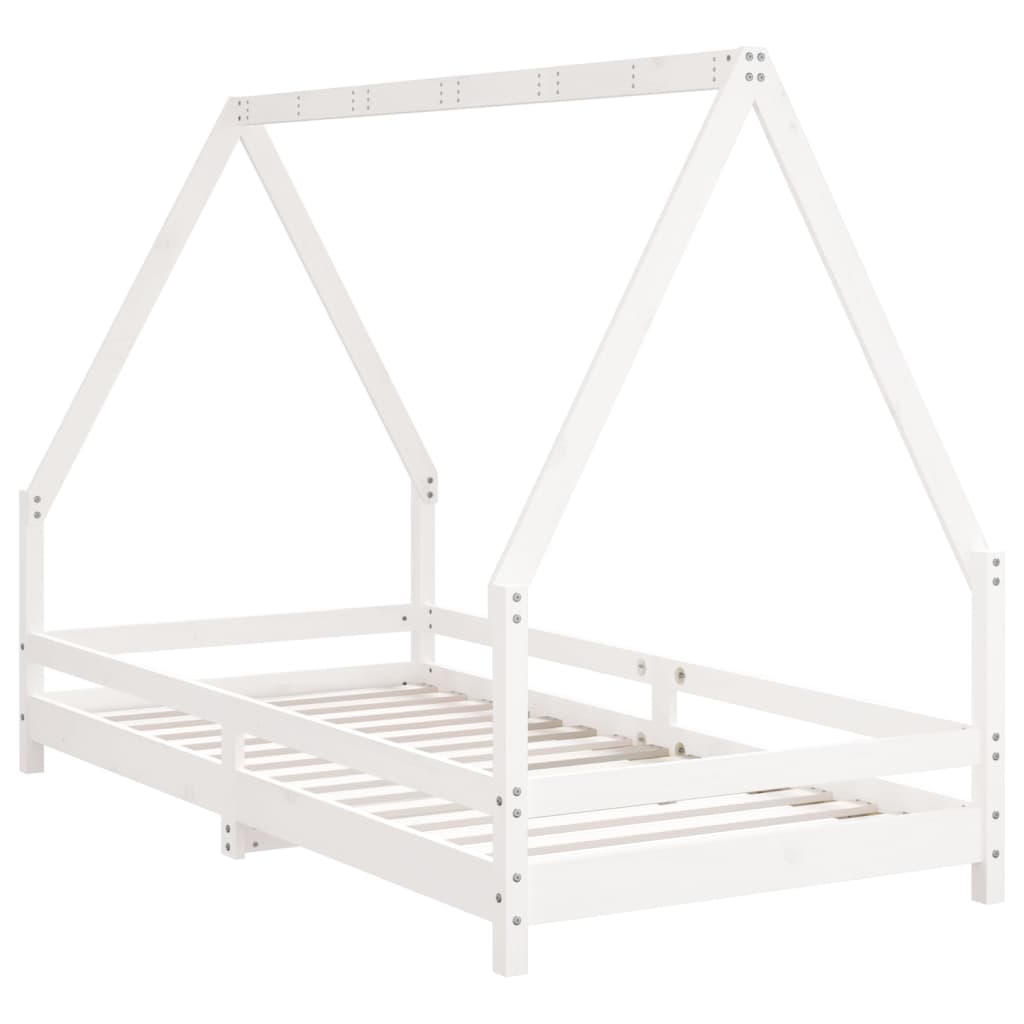 Kids Bed Frame White 90x190 cm Solid Wood Pine