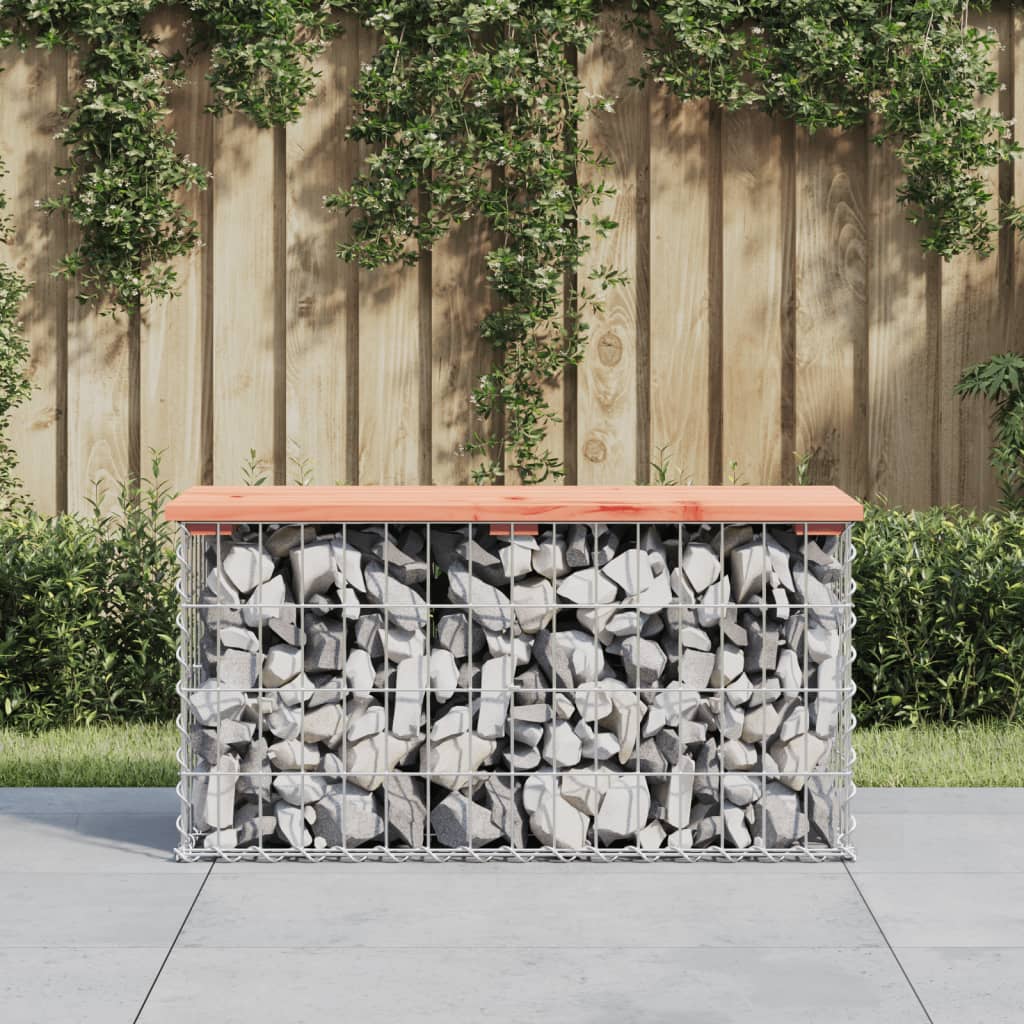 Garden Bench Gabion Design 83x31.5x42 cm Solid Wood Douglas