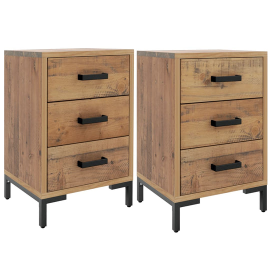 Bedside Cabinets 2 pcs 40x30x55 cm Solid Wood Pine