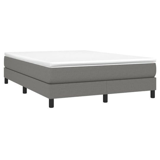 Box Spring Bed with Mattress Dark Grey 153x203 cm Queen Size Fabric