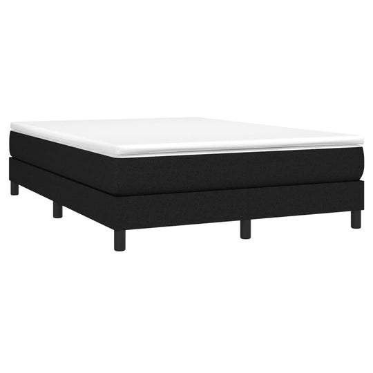 Box Spring Bed with Mattress Black 153x203 cm Queen Size Fabric