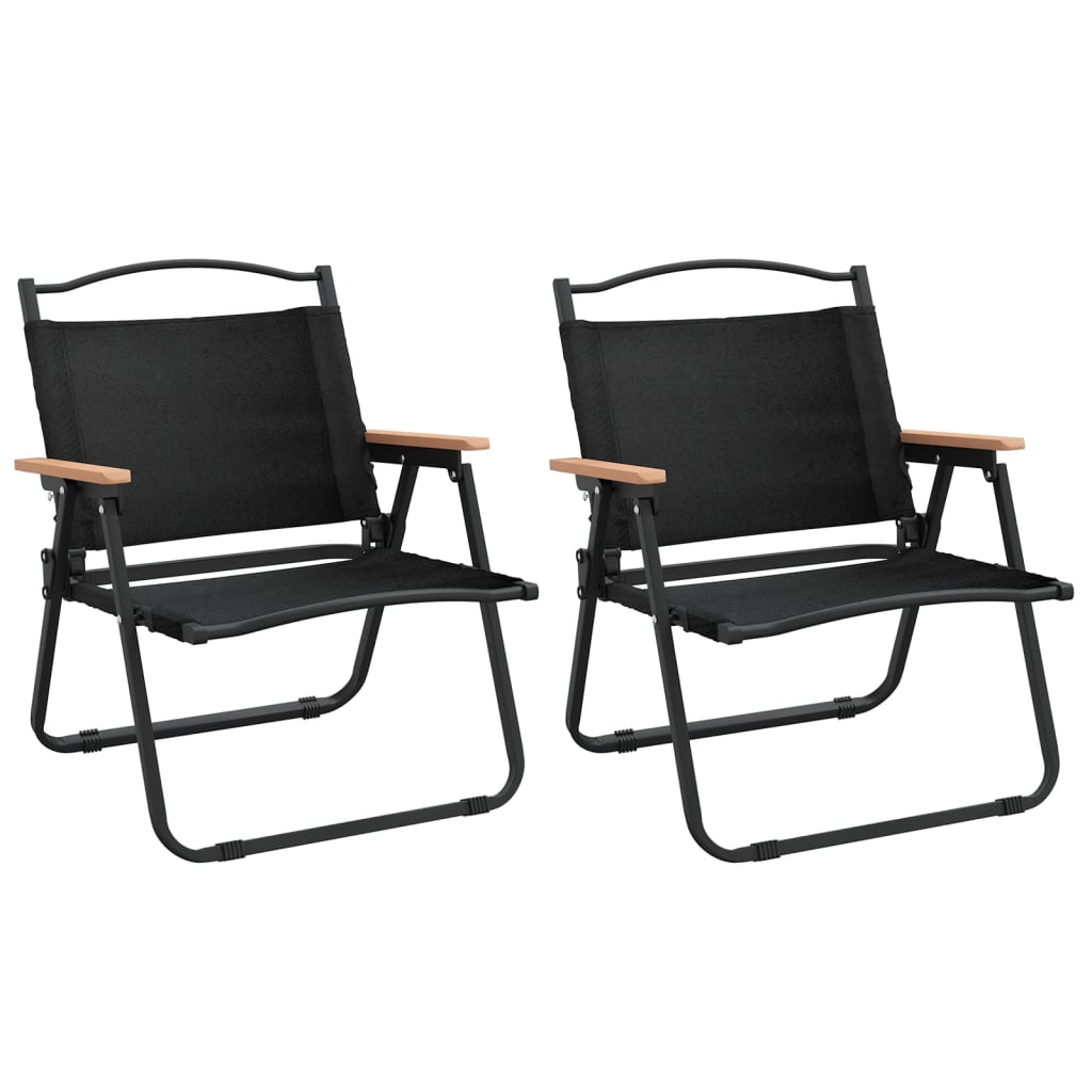 Camping Chairs 2 pcs Black 54x43x59 cm Oxford Fabric