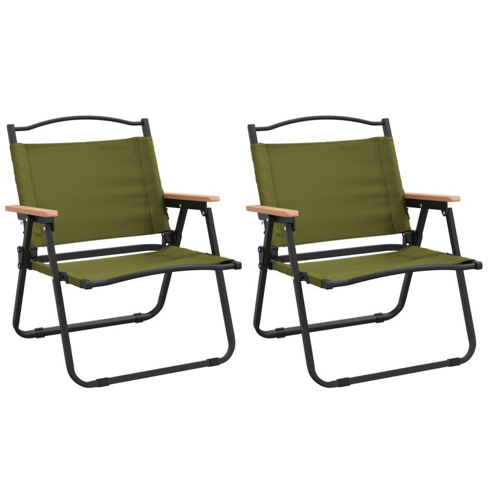 Camping Chairs 2 pcs Green 54x43x59 cm Oxford Fabric