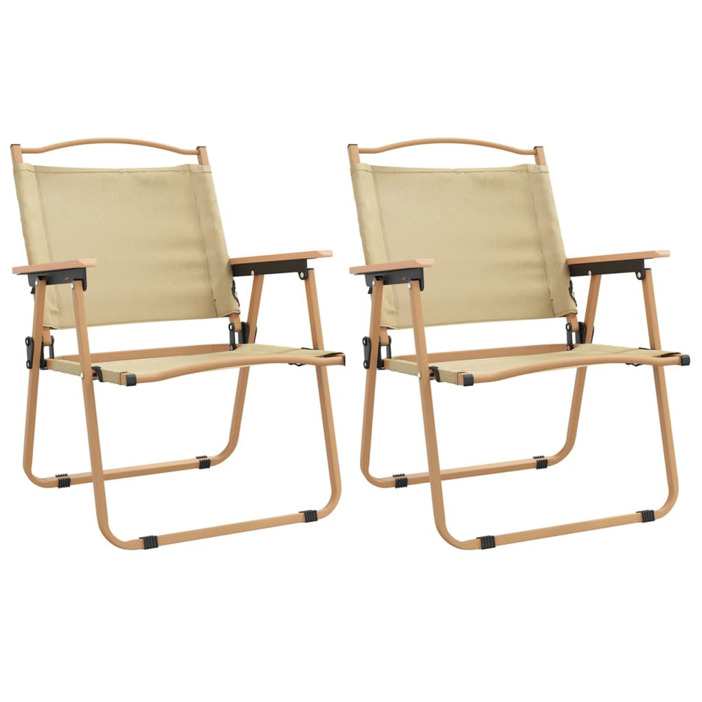 Camping Chairs 2 pcs Beige 54x55x78 cm Oxford Fabric