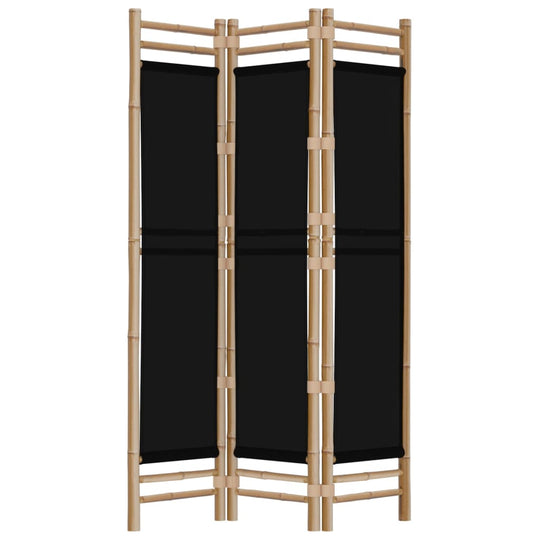 Folding 3-Panel Room Divider 120 cm Bamboo and Canvas