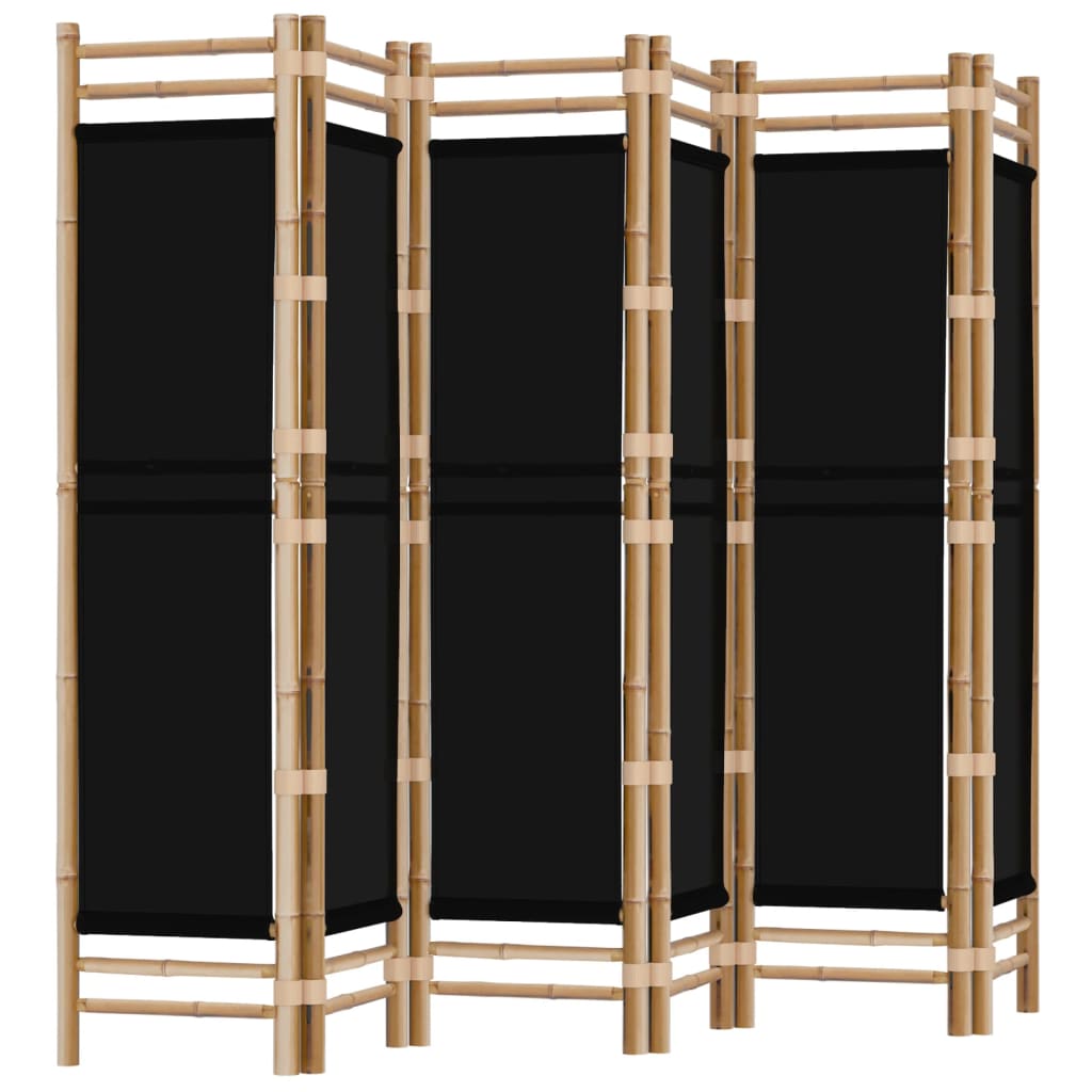 Folding 6-Panel Room Divider 240 cm Bamboo and Canvas