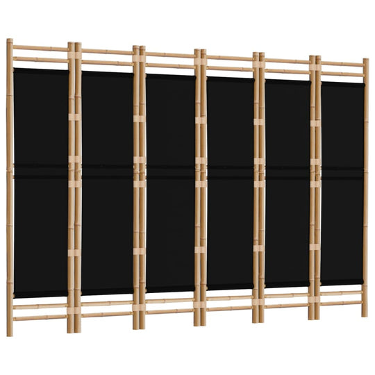 Folding 6-Panel Room Divider 240 cm Bamboo and Canvas