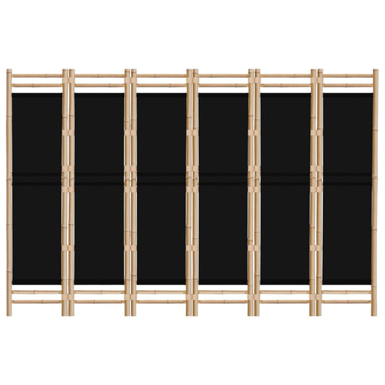 Folding 6-Panel Room Divider 240 cm Bamboo and Canvas