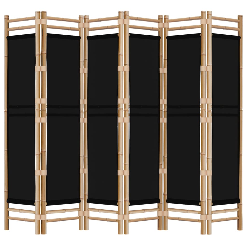 Folding 6-Panel Room Divider 240 cm Bamboo and Canvas