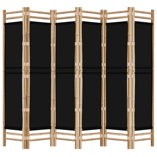 Folding 6-Panel Room Divider 240 cm Bamboo and Canvas