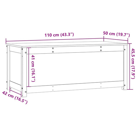 Storage Box White 110x50x45.5 cm Solid Wood Pine