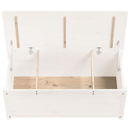 Storage Box White 110x50x45.5 cm Solid Wood Pine