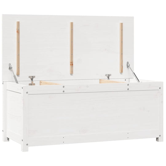 Storage Box White 110x50x45.5 cm Solid Wood Pine