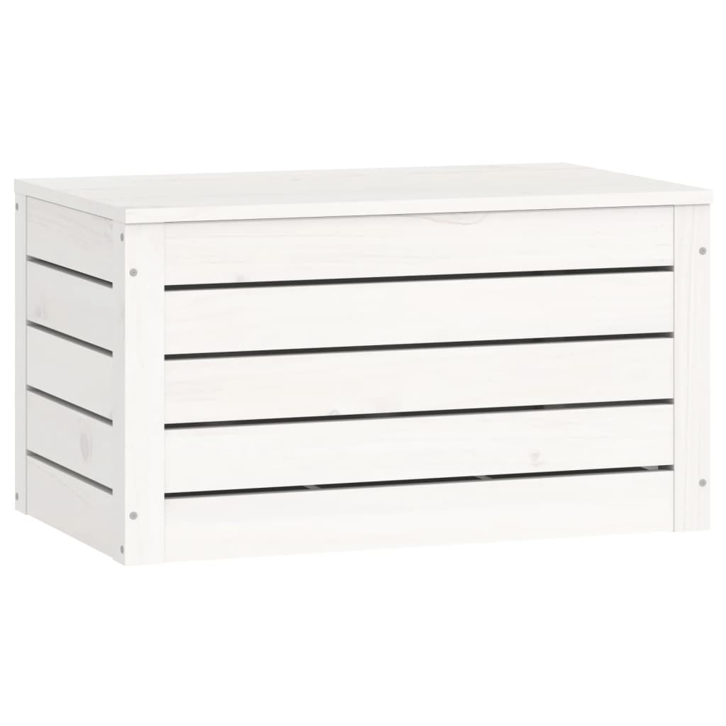 Storage Box White 59.5x36.5x33 cm Solid Wood Pine