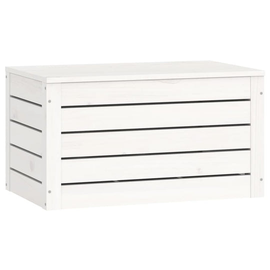 Storage Box White 59.5x36.5x33 cm Solid Wood Pine