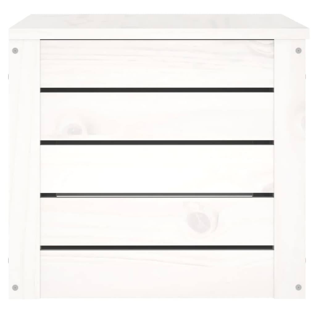 Storage Box White 59.5x36.5x33 cm Solid Wood Pine