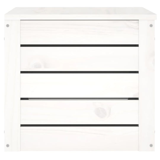 Storage Box White 59.5x36.5x33 cm Solid Wood Pine