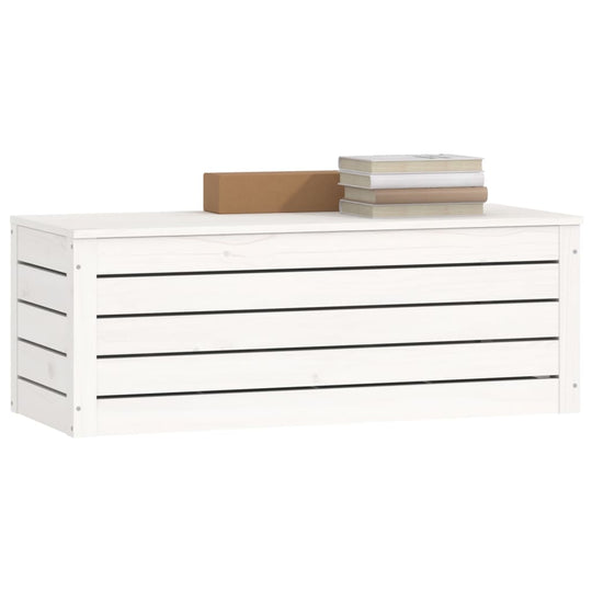 Storage Box White 89x36.5x33 cm Solid Wood Pine