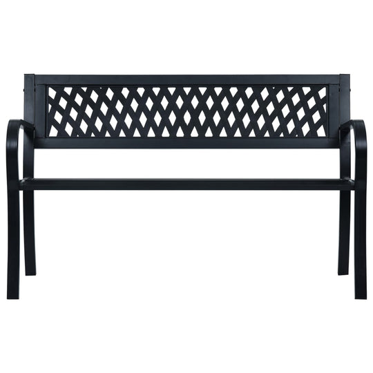 Garden Bench Black 120 cm Steel