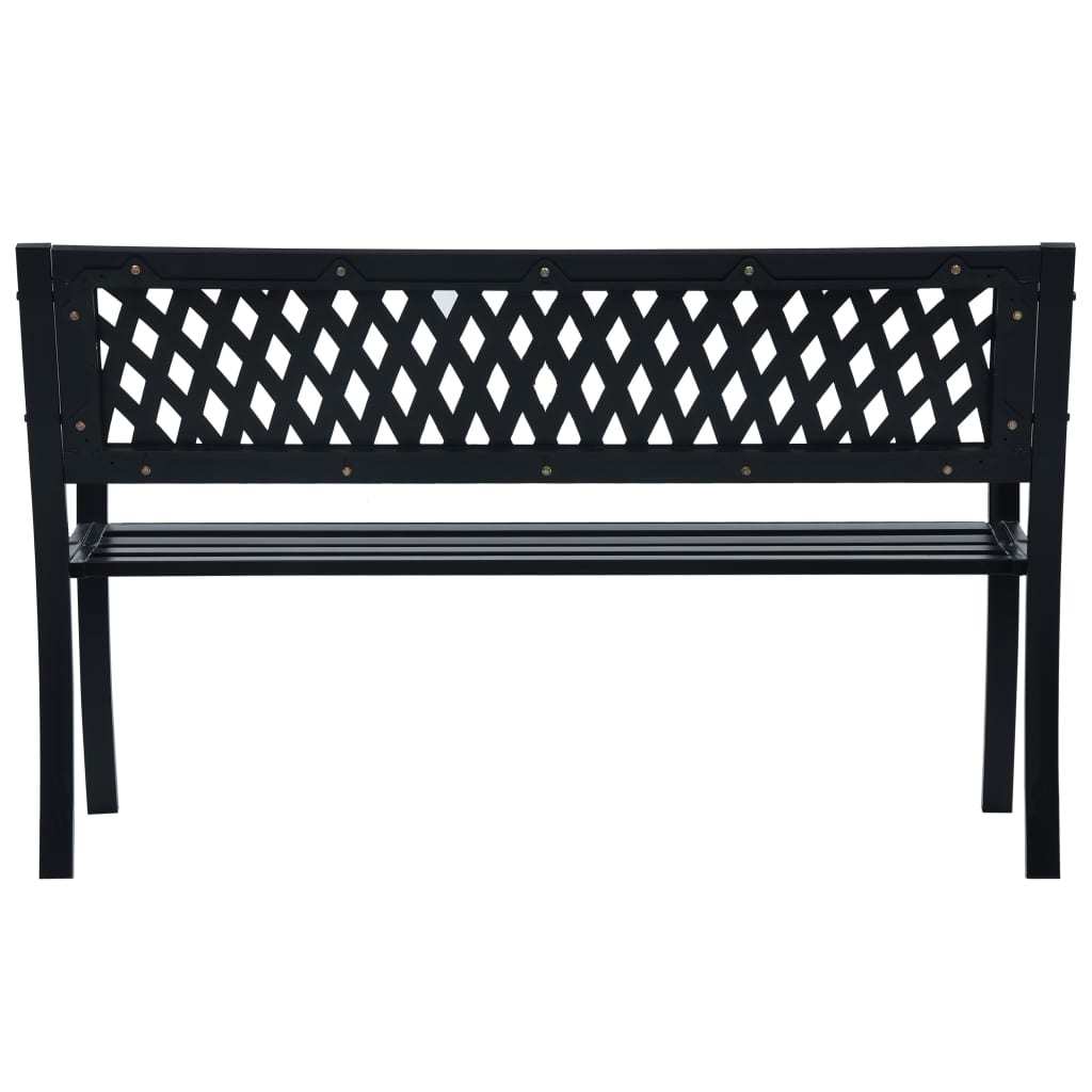 Garden Bench Black 120 cm Steel