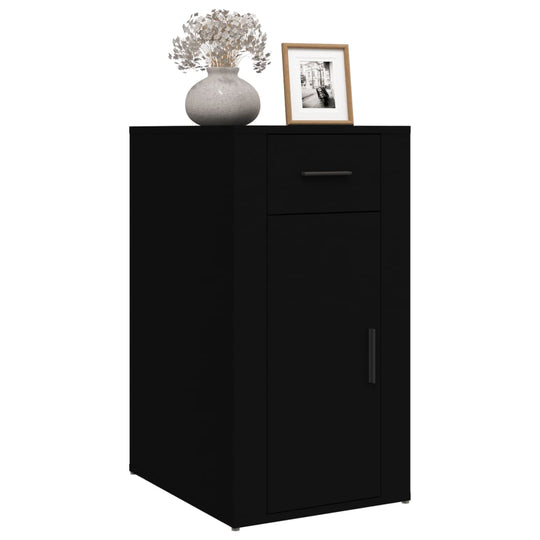 Desk Cabinet Black 40x49x75 cm Engineered Wood