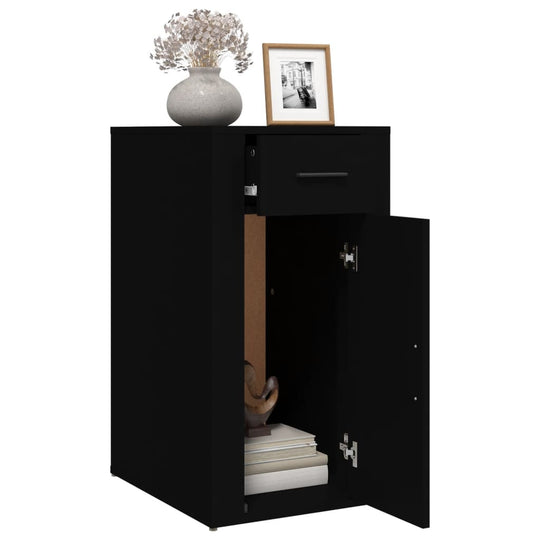 Desk Cabinet Black 40x49x75 cm Engineered Wood