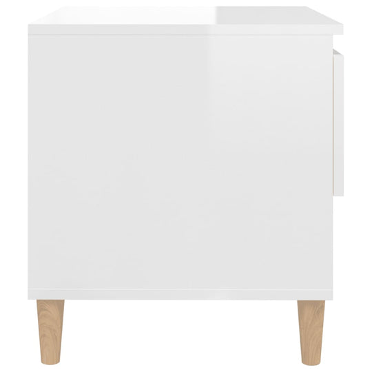 Bedside Tables 2 pcs High Gloss White 50x46x50 cm Engineered Wood