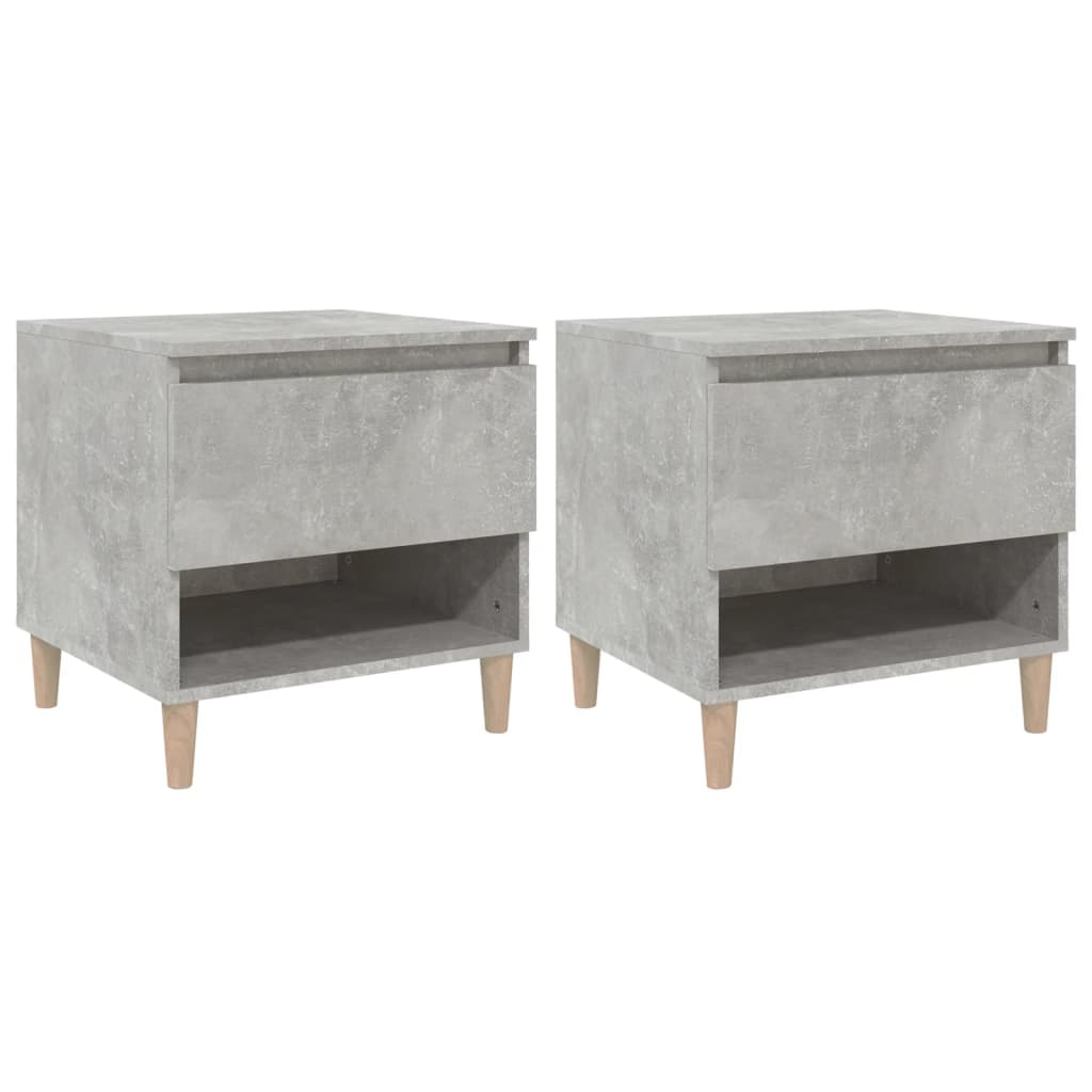 Bedside Tables 2 pcs Concrete Grey 50x46x50 cm Engineered Wood