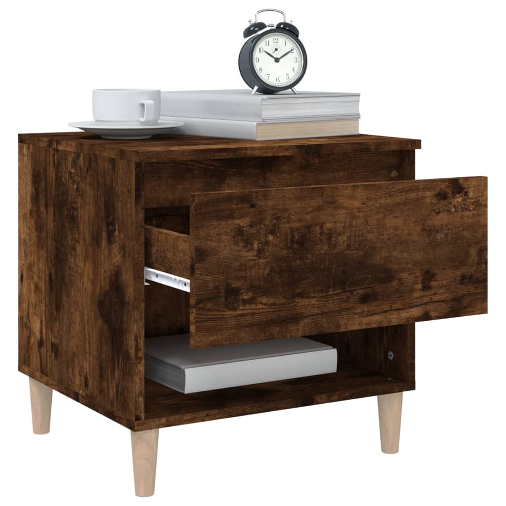 Bedside Tables 2 pcs Smoked Oak 50x46x50 cm Engineered Wood