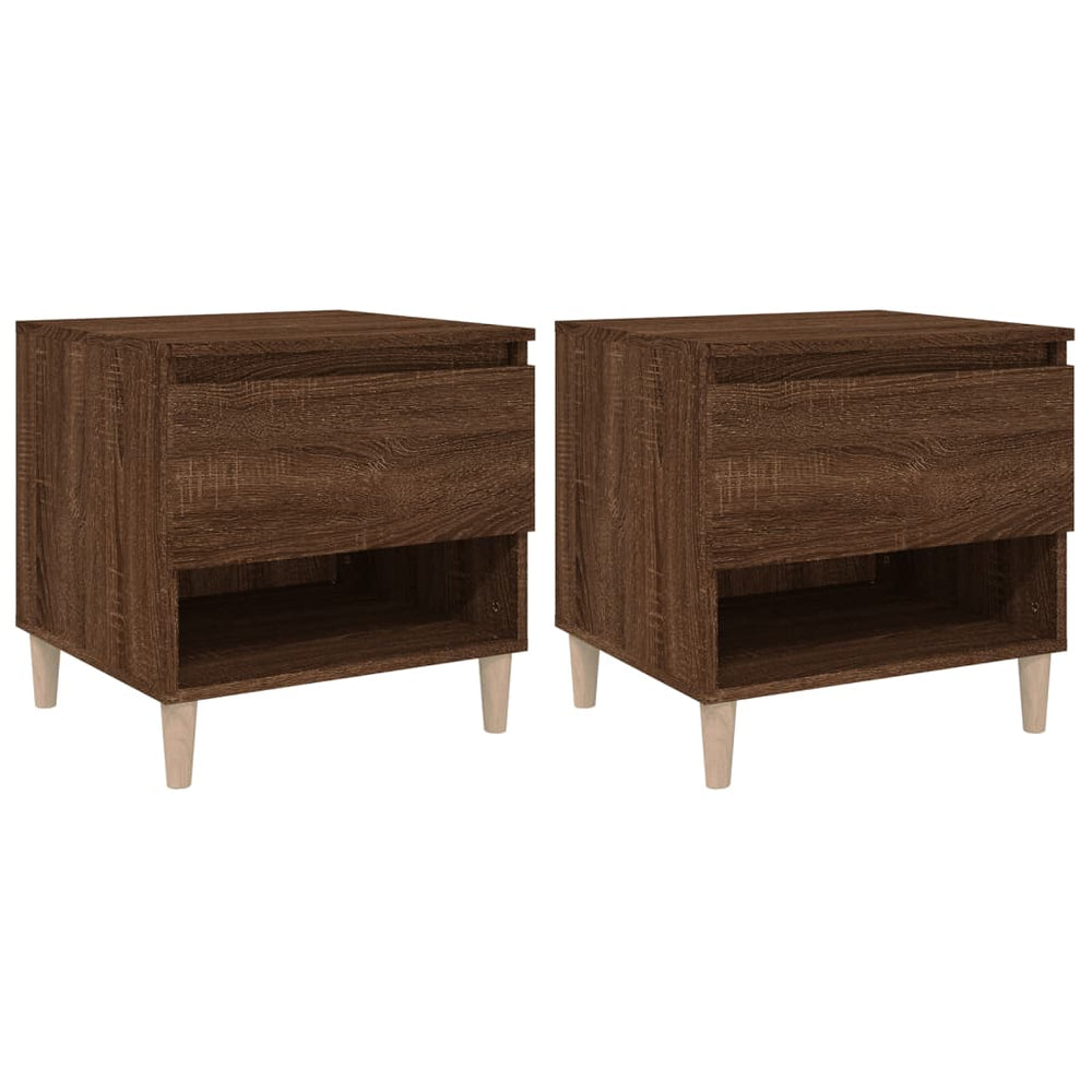 Bedside Tables 2 pcs Brown Oak 50x46x50 cm Engineered Wood