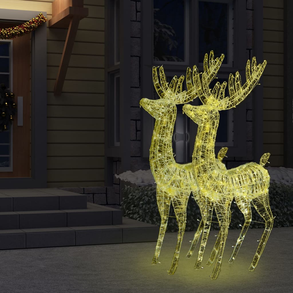 XXL Acrylic Christmas Reindeers 250 LED 2 pcs 180 cm Warm White