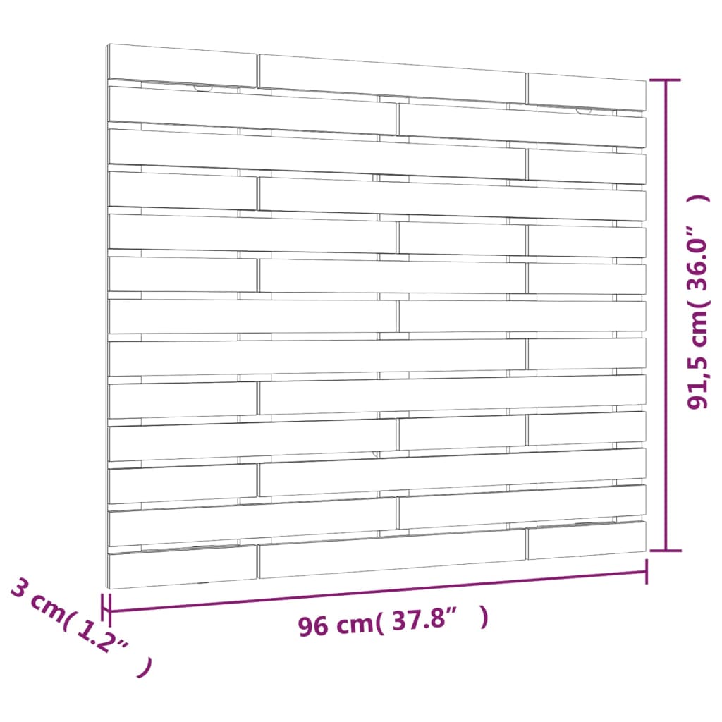 Wall Headboard White 96 cm Solid Wood Pine