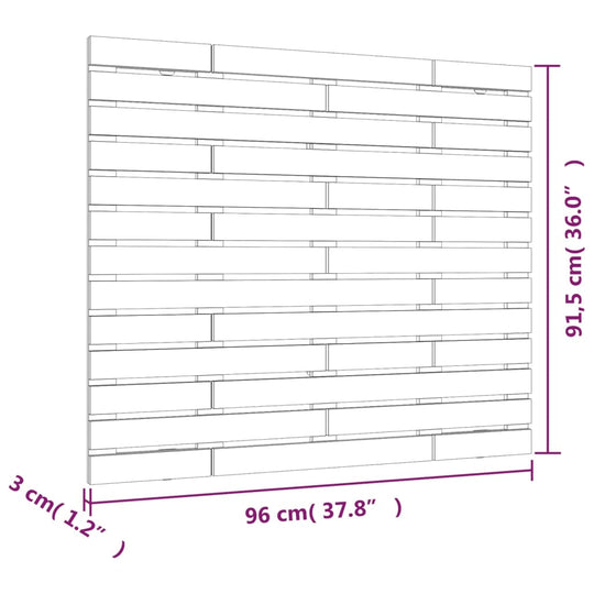 Wall Headboard White 96 cm Solid Wood Pine