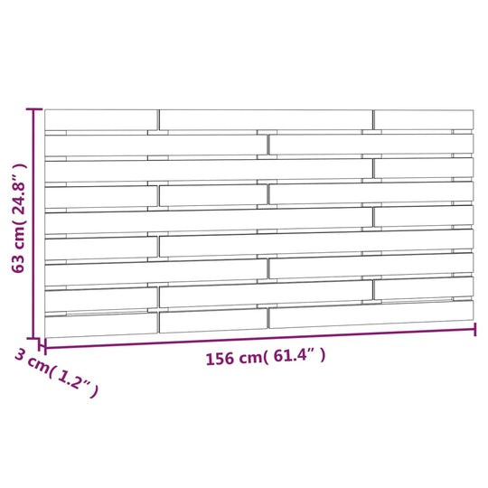 Wall Headboard 156 cm Solid Wood Pine