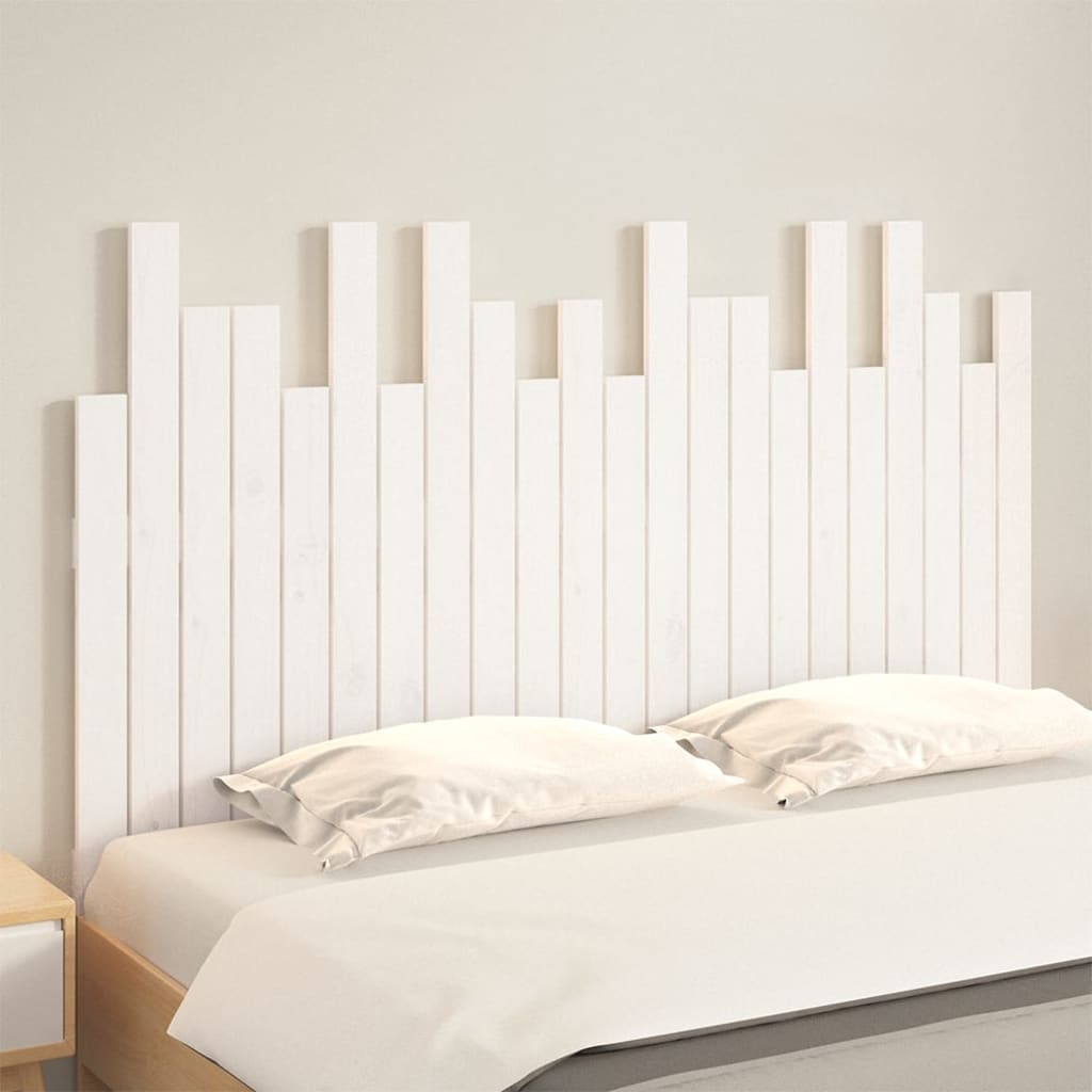 Wall Headboard White 140 cm Solid Wood Pine