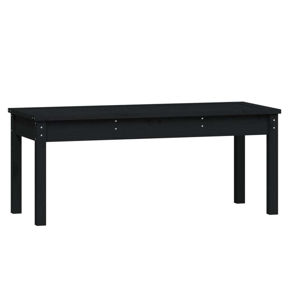 Garden Bench Black 109x44x45 cm Solid Wood Pine