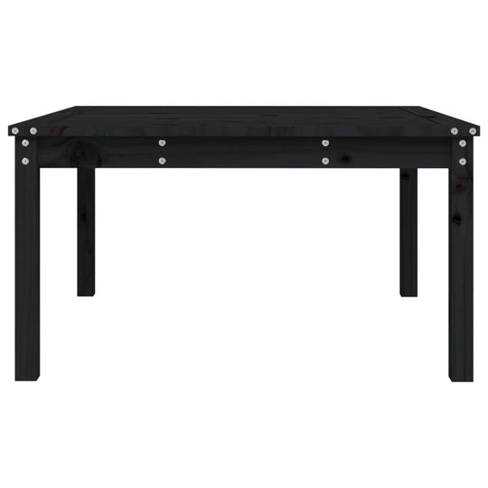 Garden Table Black 82.5x82.5x45 cm Solid Wood Pine